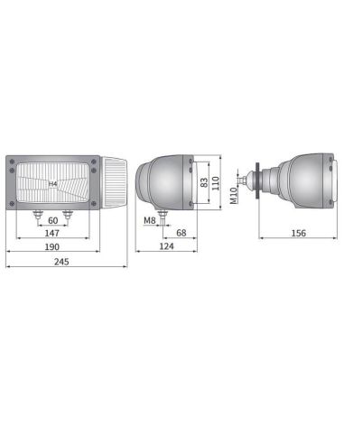 Wesem phare de route avec clignotant fixation inférieur gauche