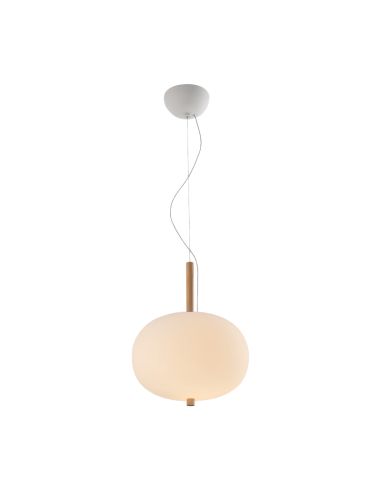 Suspension LED en bois et verre Ilargi