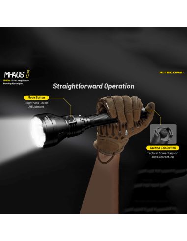 Linterna LED de mano de largo alcance MH40S de Nitecore con alcance de  1500m