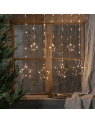 Guirlande de Noël à DEL avec étoiles transparentes Petites étoiles gouttes  de rosée par Eglo