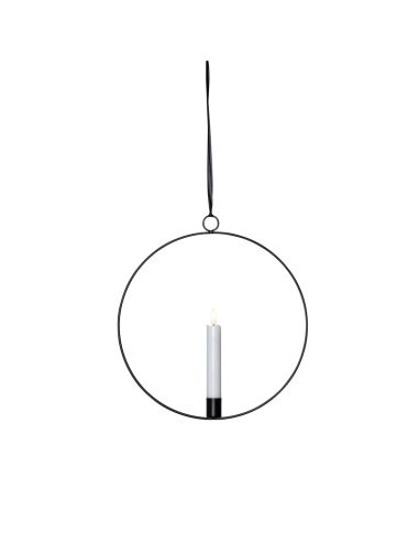 Colgante de metal con vela LED Flamme ring