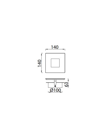 Aplique De Pared Led Cuadrado Moderno Blanco Y Dorado Dalia De Mantra