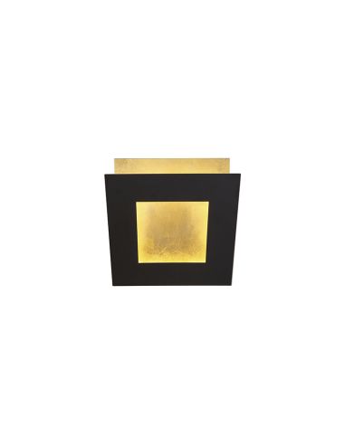 Aplique LED de pared Dalia dorado y negro mini