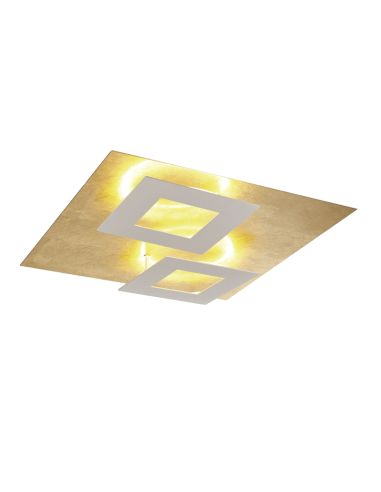 Plafón LED Dalia blanco y oro moderno