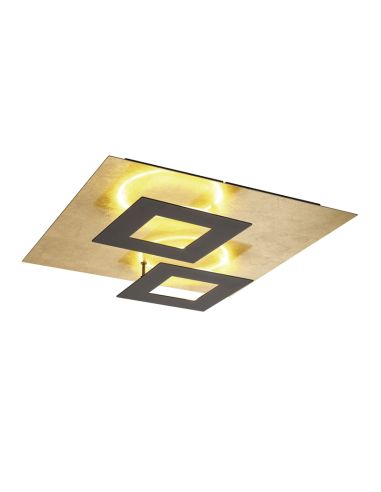 Candeeiro de teto LED preto e dourado Dalia