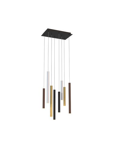 Suspension LED Cala rectangulaire, 8 lumières