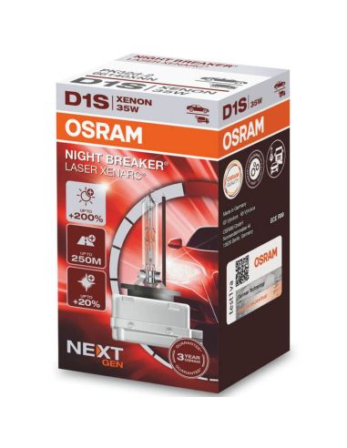 Lâmpada Xenon D1S Night Breaker Laser Próxima Geração Xenarc 66140XNN Osram | leonleds