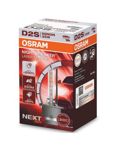 Ampoule Xénon D2S Night Breaker Laser Next Gen + 200% lumière (Carton Box 1 Unité) 66240XNN Osram | leonleds