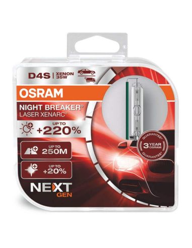 Ampoule Xenon D4S duo Night Breaker Laser Next Gen + 220% 66440XNN-HCB Osram | leonleds