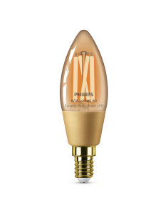 Bombilla LED G125 de cristal ambar Philips Equivalente a 50W