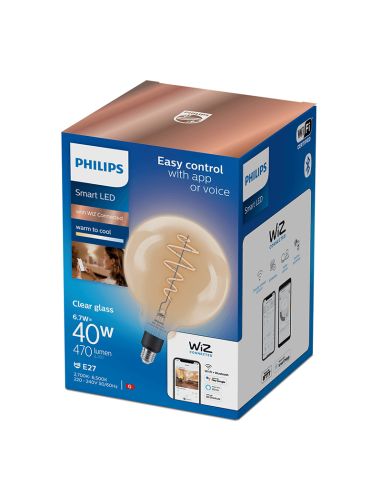 Bombilla LED Globo inteligente G200 de cristal transparente 6,7W - 40W G200 8719514372146 | LeonLeds