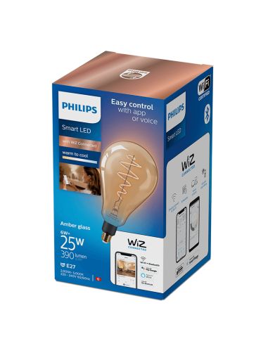 Lâmpada LED grande PS160 vidro transparente 6W - 25W 8719514372221 Philips | leonleds