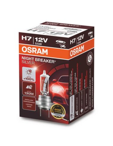 Lâmpada H7 Night Breaker Prata 12V +100% Osram - 1 Unidade 64210NBS | leonleds