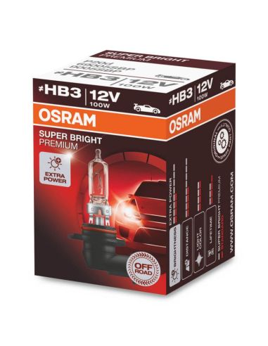 Bombilla HB3 muy potente con 100W de 12V Super Bright Premium (1 Unidad) 69005SBP Osram | LeonLeds