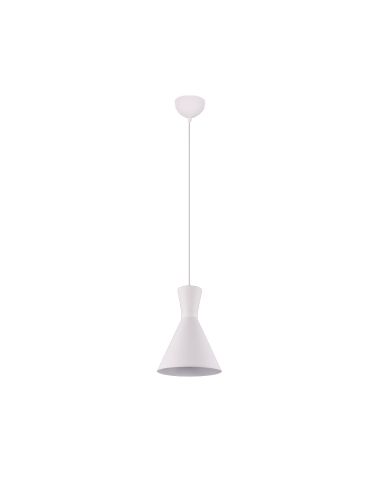 Plafonnier design moderne en métal Enzo 1 X E27 Blanc | leonleds