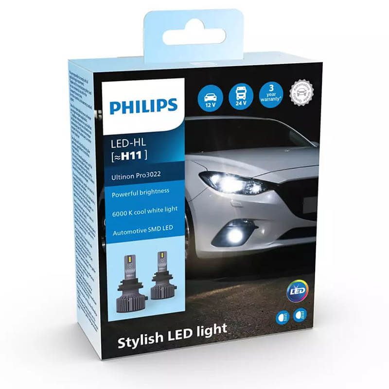 Pack 2 Bombillas LED H11 Philips Ultinon PRO3022