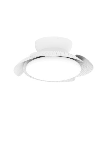 Ventilateur blanc Aloha avec lumière LED et pales rabattables