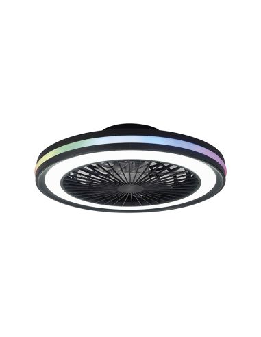 Ventilador con luz LED RGB redondo Gamer negro