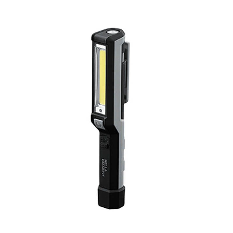 Linterna LED COB 8W 500 Lm con gancho e imán, cargador USB y y pilas  recargables