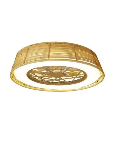 Ventilador LED para exterior de rattan Indonesia