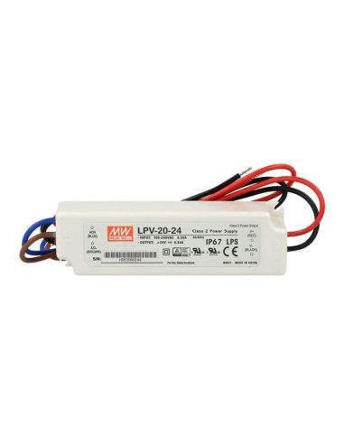 LPV-20-24 LED Fuente de alimentación estanca IP67 para exterior Mean Well | LeonLeds