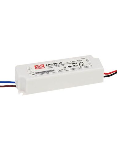 LPV-20-12 LED à prova d'água IP67 Mean Well Power Supply | leonleds