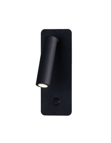 Aplique LED Empotrable Aron negro con lector