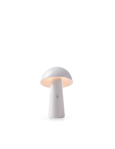 Lampe de table rechargeable shitake blanc