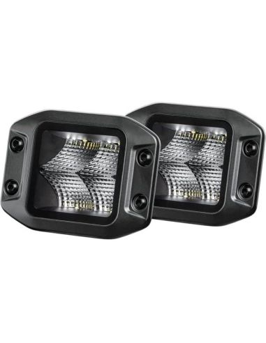 Luminária de trabalho LED embutida quadrada Black Magic Cube Kit 3.2" 12V/24V 3000Lm 2 Unidades Deutsch Hella | LeonLeds