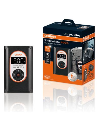 Puissant compresseur de pneu LCD avec batterie rechargeable Tyreinflate 4000 OTIR4000 Osram Portable | leonleds