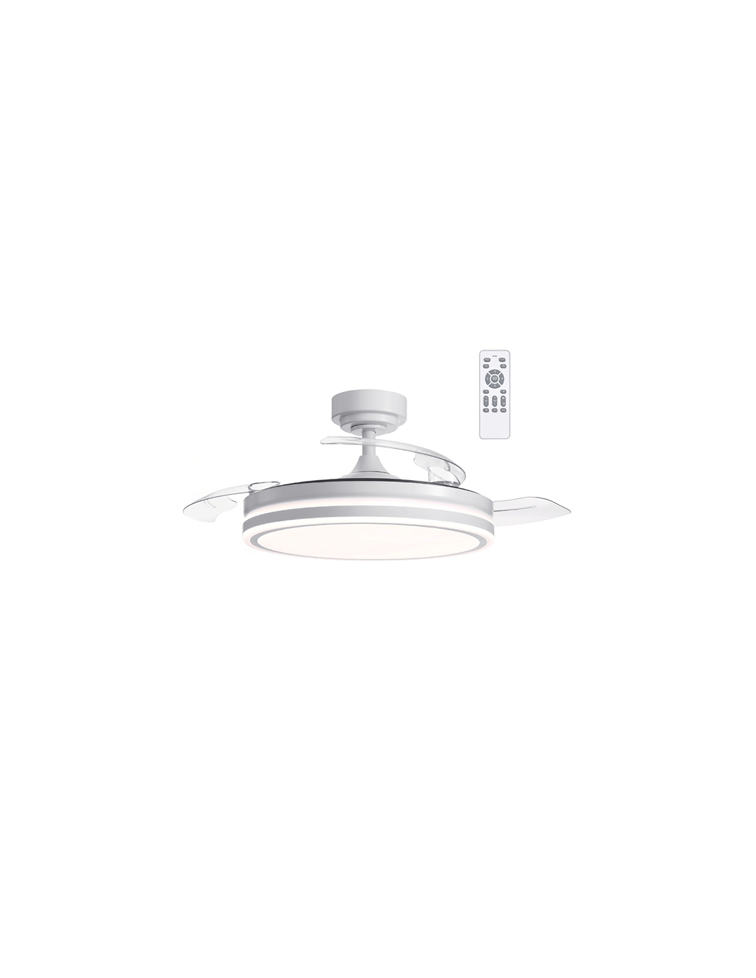 Ventilador LED aspas plegables Moss Blanco 45W 4900 Lm CCT - Comprar Online
