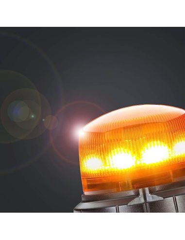 Gyrophare à LED Orange Fixe 12/24V