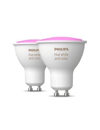 Philips Hue White and Color Ambiance Kit 3 Ampoules LED GU10 4,3W RVB + Pont  Hue + Interrupteur