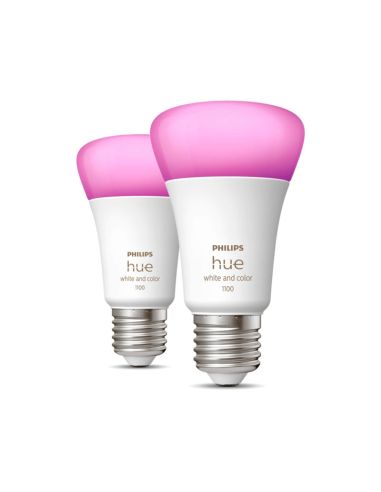 Bombilla inteligente Philips Hue White and Color Ambiance A60 E27 1100lm (paquete de 2) tonalidades de luz de colores