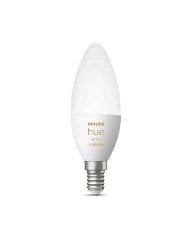 Lâmpada inteligente Philips Hue White Ambiance LED 4W 2200K-6500K Vela 470lm E14
