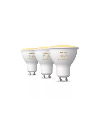 Lâmpada inteligente Philips Hue White Ambiance LED 5W 2200K-6500K GU10 350lm Pack 3 on