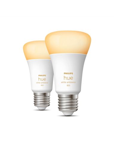 Ampoule connectée Philips Hue White Ambiance LED 6W 2200K-6500K A60 E27 800lm Pack de 2