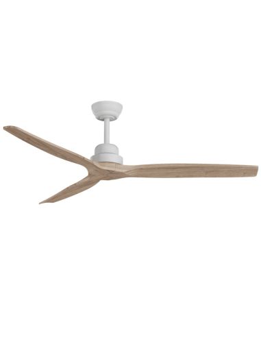 Ventilateur de plafond Balcony XL en bois naturel pour intérieur/extérieur DC blanc