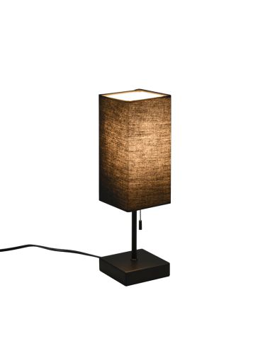 Lampe de table USB Ole noire allumée | leonleds