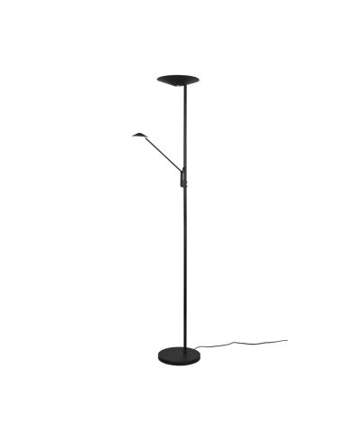 Lampadaire LED 2 lumières Brantford noir | leonleds