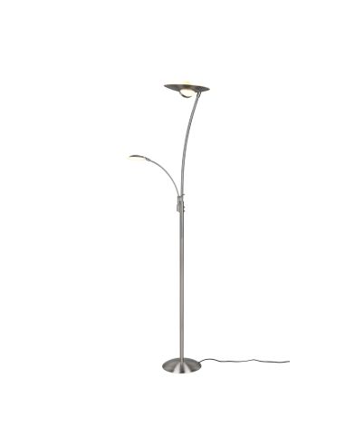 Lampadaire LED 2 lumières Granby nickel mat | leonleds