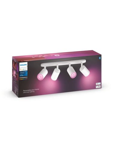 Foco inteligente 4 luces LED Fugato blanco 5.7W Philips Hue