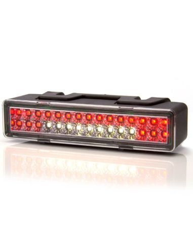 Trasero LED rectangular con Niebla y Marcha Atrás y Tulipa Transparente 12V-24V W101 | LeonLeds