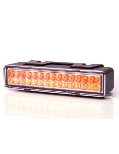 Piloto Trasero LED rectangular con 3 Funciones y Tulipa Transparente W98 12V-24V Was | LeonLeds