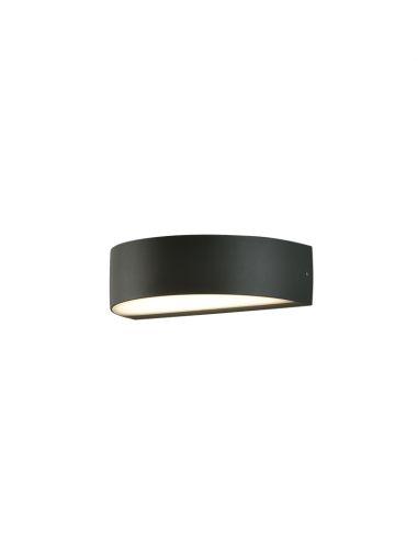 Applique murale d'extérieur LED ovale texturée anthracite Aysel, 5K 3000K 510Lm, IP54