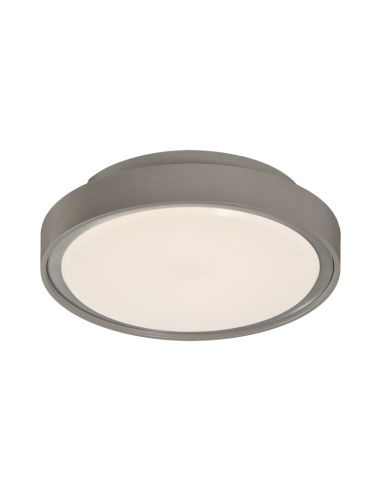 Plafonnier LED d'extérieur, gris tilleul, 3000K, 15W, 1750Lm, IP65, avec et sans détecteur de présence