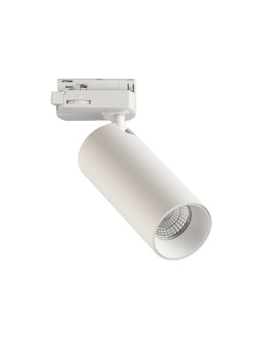 Spot sur rail rond orientable Budelli Blanc GU10 8W Triphasé universel