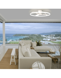 Ventilador de techo Ocean LED 60W DC Blanco/Negro-madera dimmable
