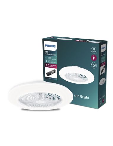 Ventilateur de plafond Ventilateur de plafond LED Amigo, blanc DC - 20W - lumière dimmable 2700K à 6500K 4000Lm Philips | leonle