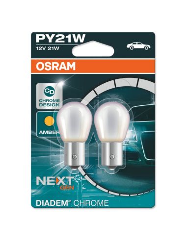 Ambre Halogène Ampoule Diadem Chrome PY21W 12V (Next Generation) 2 Unds. 7507DC-02B Osram | leonleds